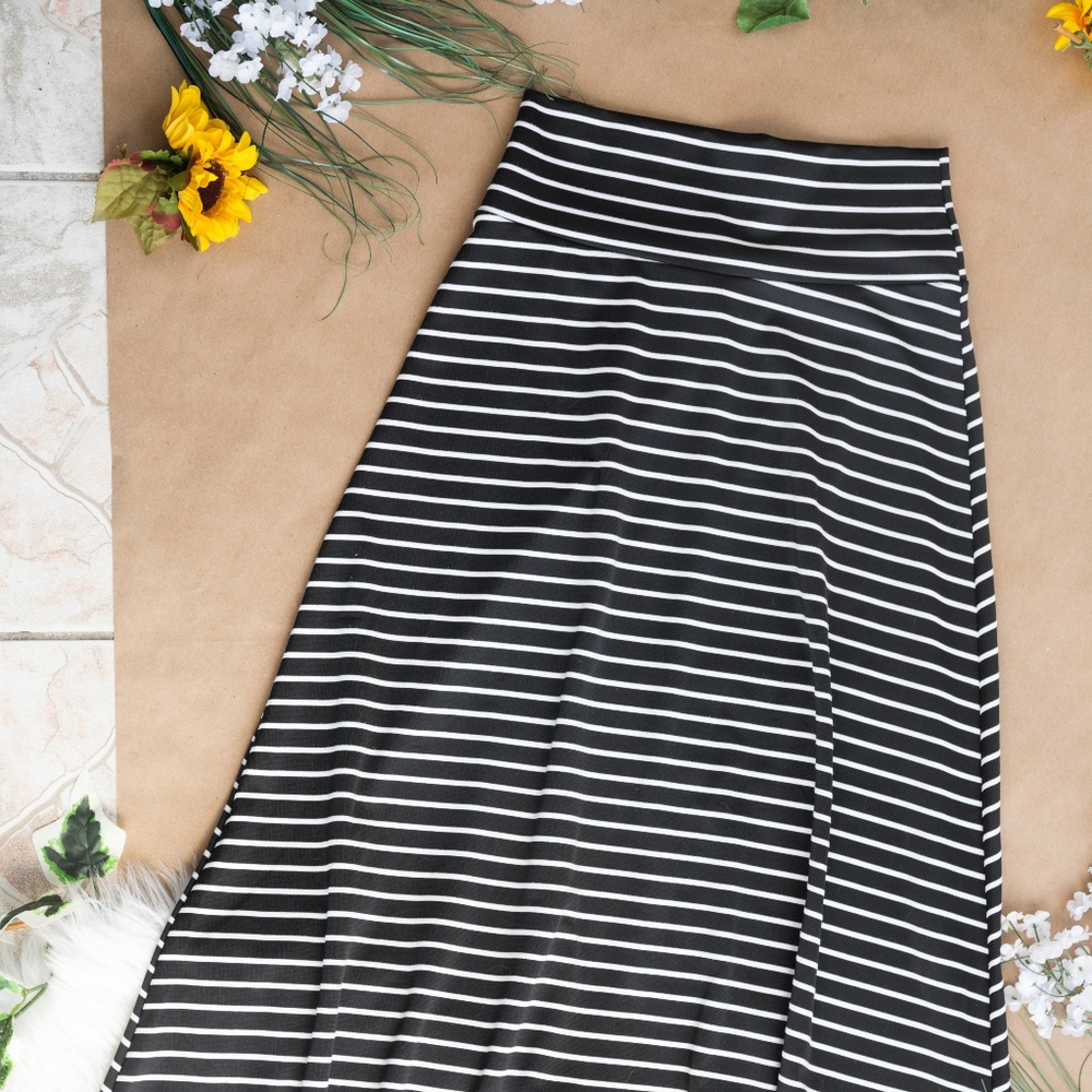 Striped Midi Circle Skirt